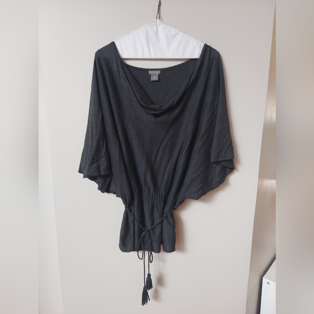 Ann Taylor grey cashmere silk Poncho / Blouse